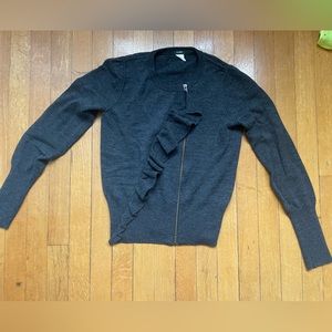 Gray Merino Wool J.Crew zip up sweater